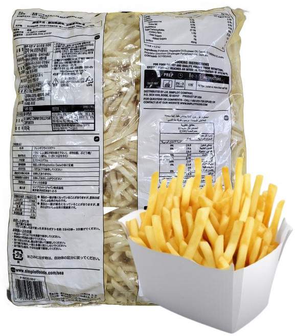 심플로트 슈스트링 2.72kg 감자튀김, 1개