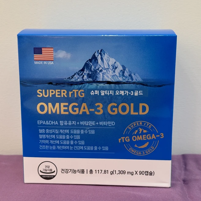 슈퍼 알티지 오메가-3골드 90캡슐 MADE IN U.S.A EPA&DHA 함유유지+비타민E+비타민D, 1개, 90정 - 쿠팡