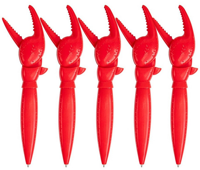 드림팩토리 싱싱하고 튼튼한 랍스타 집게 볼펜, 5개