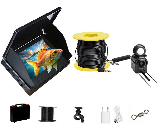 수중 낚시 카메라 4.3인치 IPS 모니터 얼음 어군 탐지기 220 ° 비디오 피쉬 캠 나이트 비전, 03 20, 1개