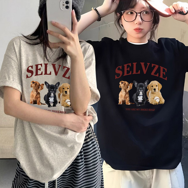 [1+1] 드마엘 베카 루즈핏 프린팅 반팔 티셔츠+델로나