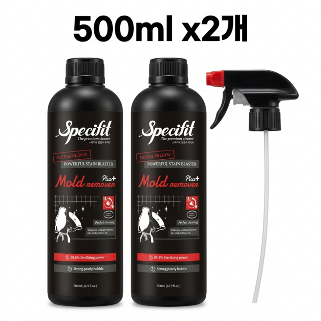 스페시핏 초강력 뿌리는 곰팡이 제거제, 500ml, 2개