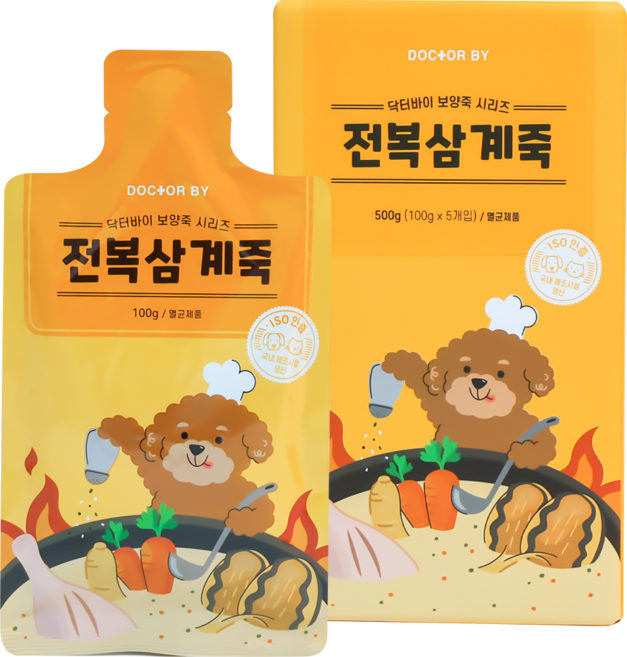 닥터바이 강아지 보양식 전복 삼계죽 애견특식 영양식 5개입, 닭, 500g, 1세트