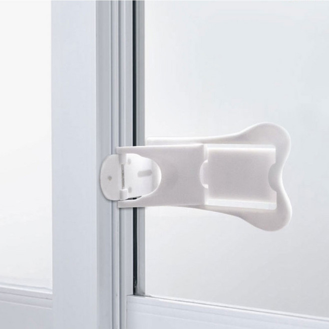 미니 중문 잠금장치 미닫이 도어 유리창 안전 클립 아기 반려동물 문열림 방지, 화이트, 6개