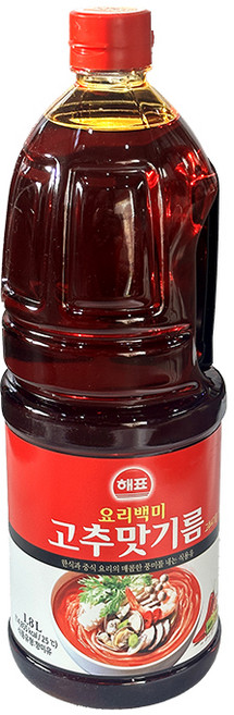 해표 고추맛기름, 1개, 1.8L