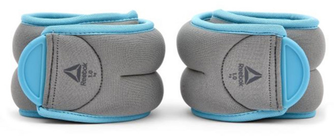 리복 여성용 발목 모래주머니, 0.5kg, 그레이 + 블루(RAWT-11073BL)