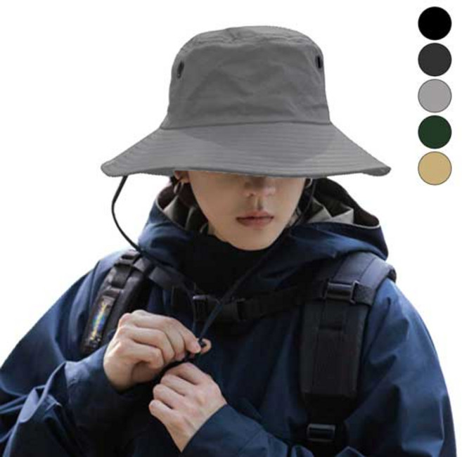 비욘드유 햇빛 차단 사파리 등산 모자, 그레이