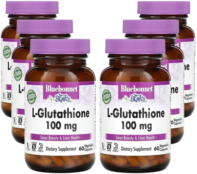 블루보넷뉴트리션 L- 글루타치온 100mg 식물성 캡슐 60 정, 6개, 60정 - 쿠팡