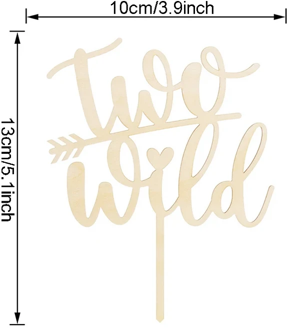 나무 케이크 토퍼 생일 파티 케이크 장식 2 개 I M 2 개 귀여운 2 개 와일드 2 개 풍선 모양 2 개 영, 01 02