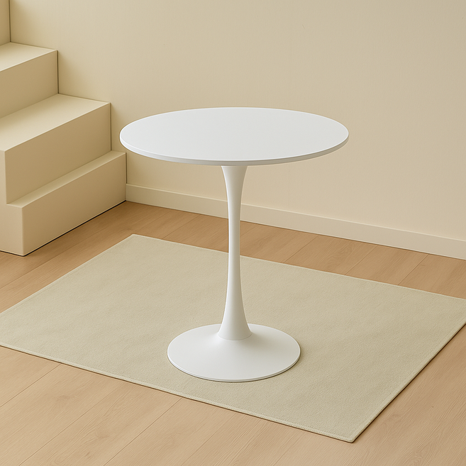 데코퍼니쳐 피렌체 원형 식탁테이블, 화이트, 4인용