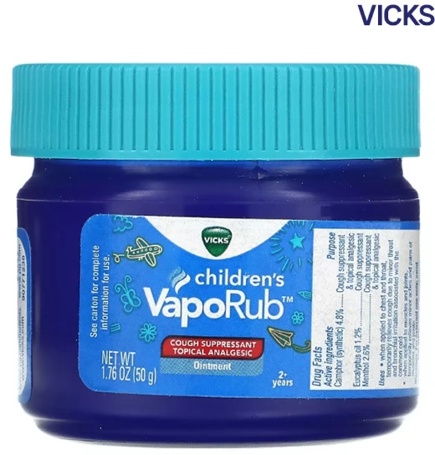 VICKS VAPORUB 빅스 바포럽 칠드런 오인트먼트, 1개, 50g - 쿠팡