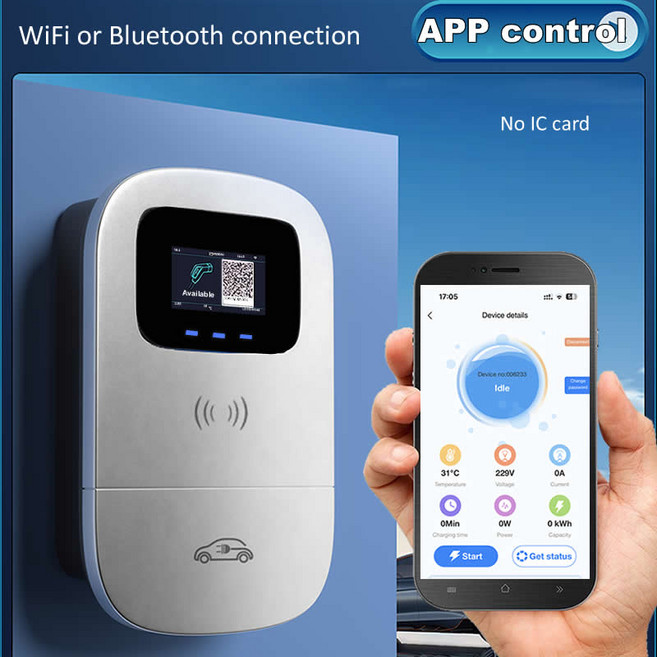 JIGU 전기 자동차 GBT 스테이션 월박스 380V EV 16A 케이블 10 m 11KW, 02 App Control