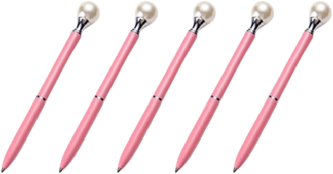 NOV- 진주 볼펜 각인 인쇄 판촉물 답례품 기념품 필기구, 5개, 연핑크