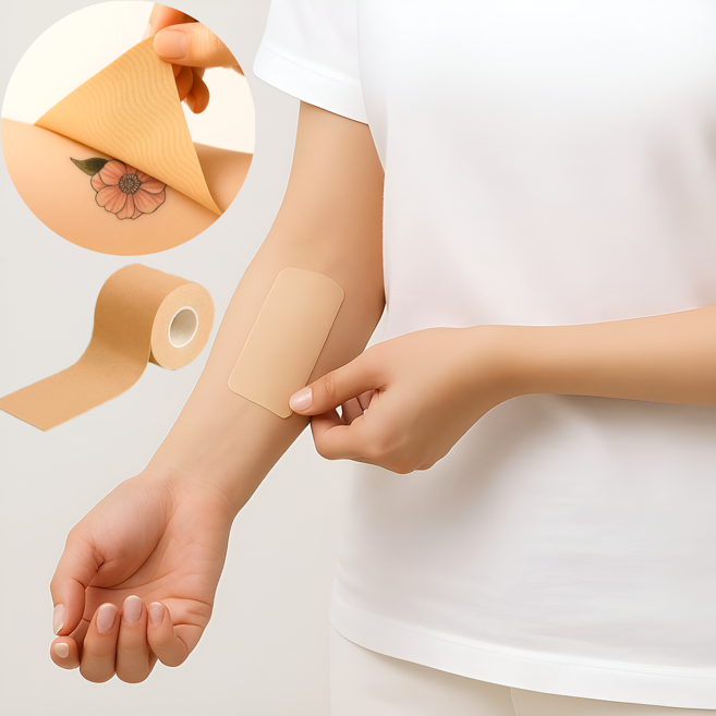 타투 문신 흉터 가리개 테이프 점 가리기 5m 자외선 차단, 7.5cm x 5m, 1개