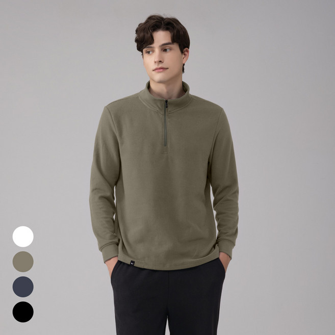 에버라스트 하프 집업 티셔츠 남여공용 소프트 기모