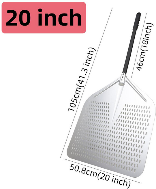 대형 피자삽 레스토랑 스텐 긴주걱 양극 오븐 뒤집개 펀칭, 1개, 20인치 사각 양극 55cm 랜덤 합금