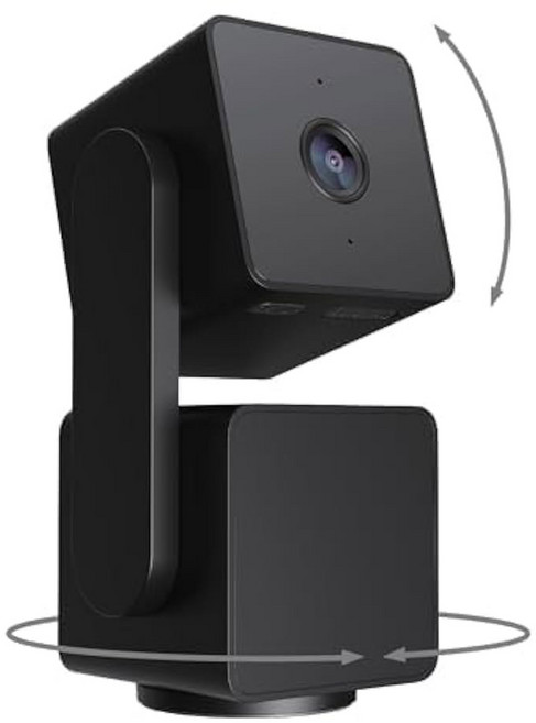 WYZE 캠 팬 v3 카메라(컬러 호환 2팩) 비전 Wi-Fi 및 IP65 등급 양방향 팬/틸트/줌 흰색 오디오 보안 나이트 어시스턴트와 스마트 Alexa 실내/외 홈 Go, Black