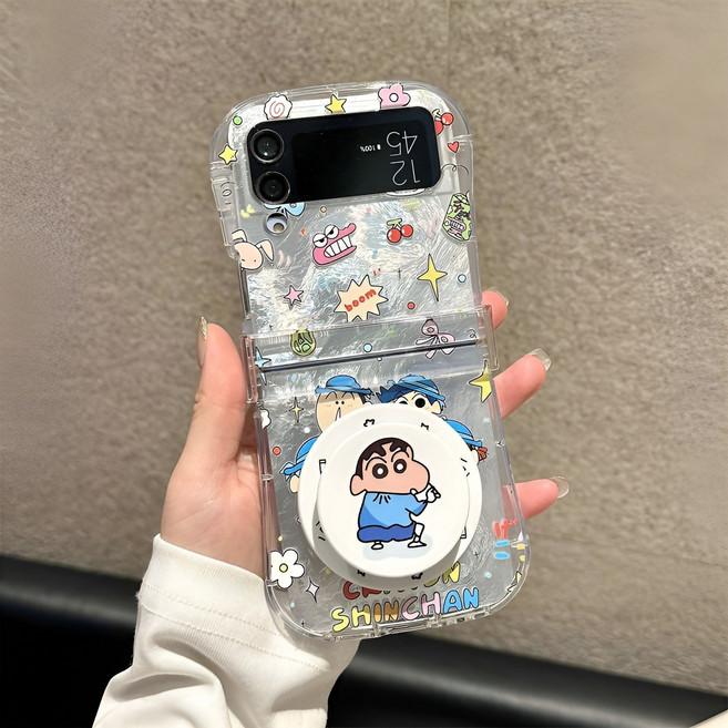 갤럭시z플립5 z플립6 z플립7 투명 실리콘 캐릭터 핸드폰케이스