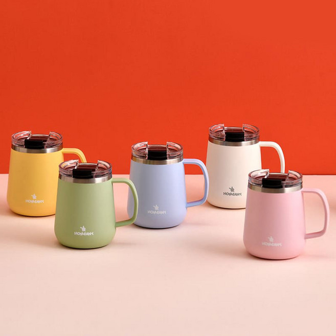 카밀리아 보온보냉 휴대용 스텐 텀블러 스텐머그, 핑크, 1개