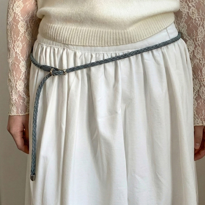 블루씨티 로우씬 코드 슬림 레이어드 가죽 레드 벨트