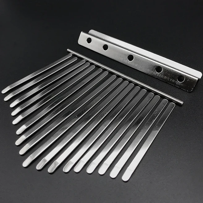 17 Keys Kalimba 키보드 고품질 망간 강철 Kalimba Key Chrome 음악 악기, 02 with Note Backside
