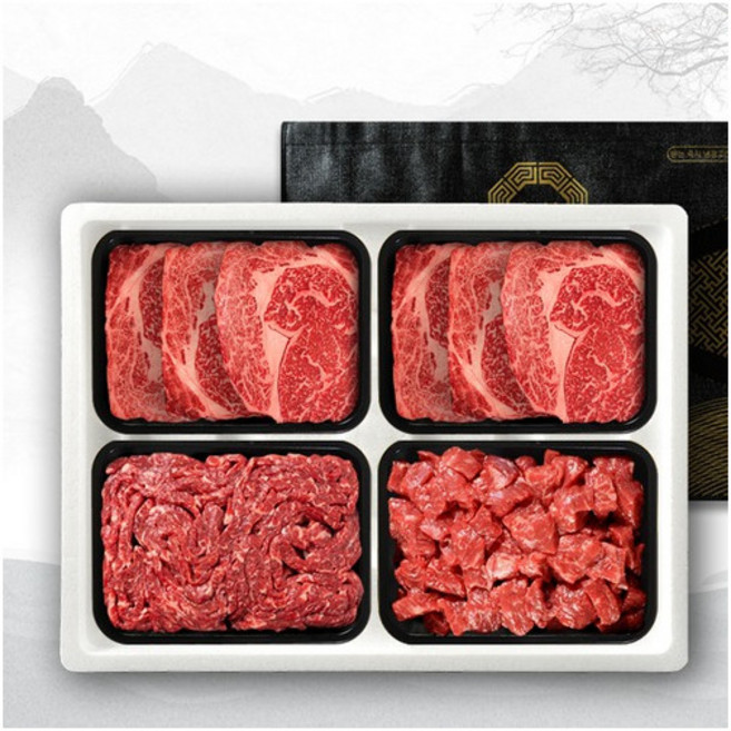 [전남생협] 1++등급(8 이상) 참한우 선물세트 1.2kg (등심300g+등심300g+장조림300g+국거리300g), 1개