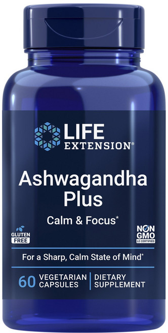LIFE EXTENSION 南非醉茄Plus素食膠囊, 1罐, 60顆