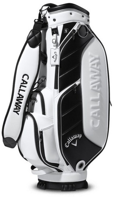 캘러웨이 정품 CG 투어 플래그쉽 고급 골프 캐디백 방수 가죽 튼튼한 골프클럽백, 화이트, 화이트