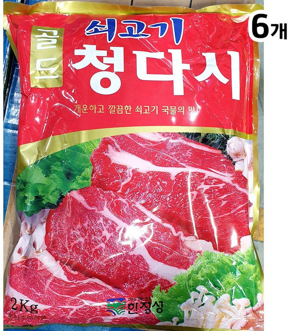 쇠고기다시(청다시 2K)X6개 / 골드 조미료 2kg 6봉 한정성, 6개