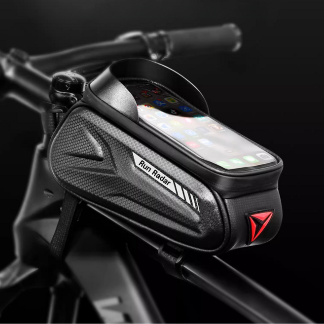 런레이더 자전거 터치스크린 거치대 핸들가방, 1개, 블랙