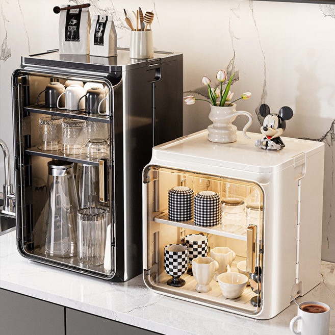 이레이룸 컵정리대 머그컵 정리함 탕비실 주방 다용도 수납함, 블랙, 1개