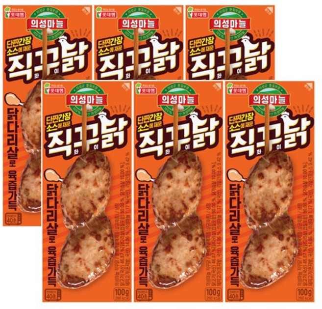 롯데 의성마늘 직꾸닭 오리지날100g x 10개, 1kg, 1개