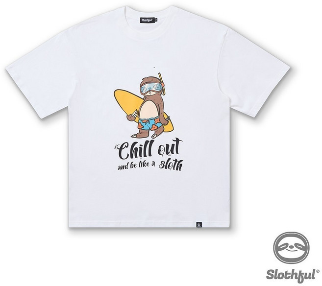 SLOTHFUL oversize 短袖T恤 卡其色