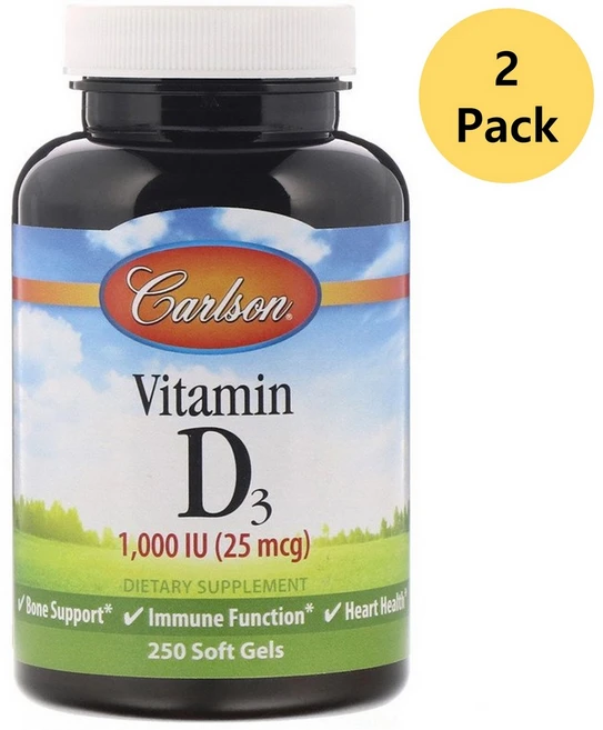 Carlson Labs 칼슨 랩스 비타민 D3 250mcg 120정 x 2개 - 쿠팡