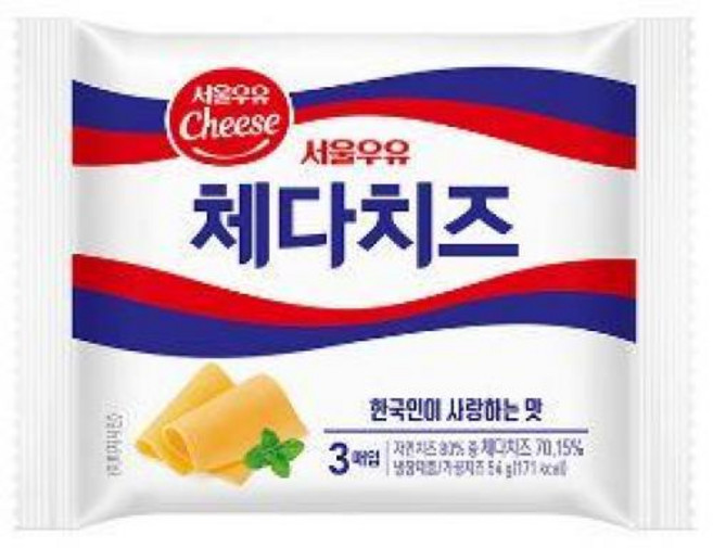 서울우유 체다치즈 냉장 슬라이스, 360g, 1개