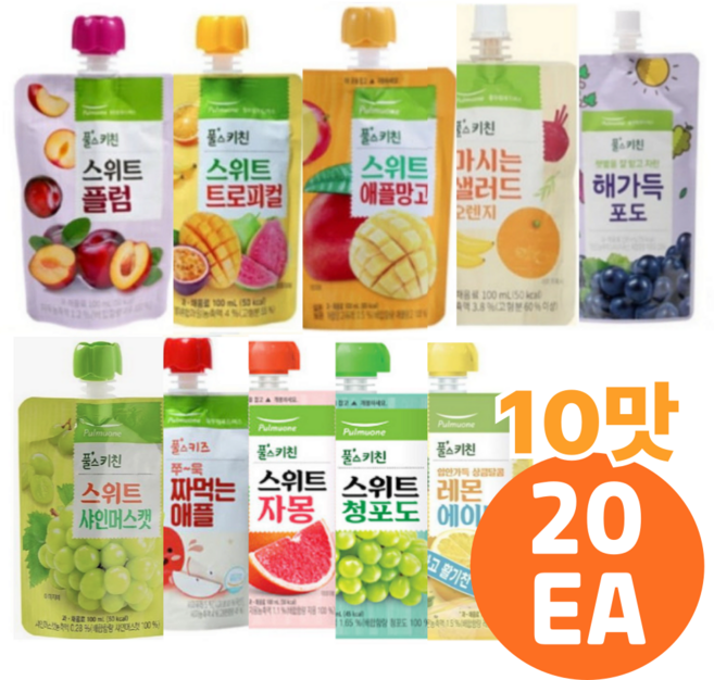 풀무원 풀스키친 과일음료 10가지맛 20EA, 20개, 100ml