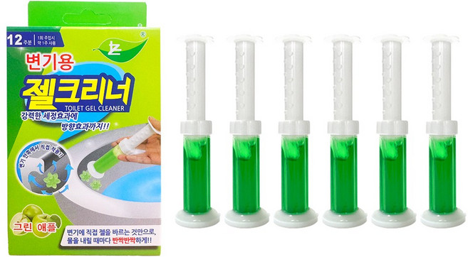 다나몰 플라워젤 변기세정제 욕실 방향제 탈취 그린애플향, 6개, 50g