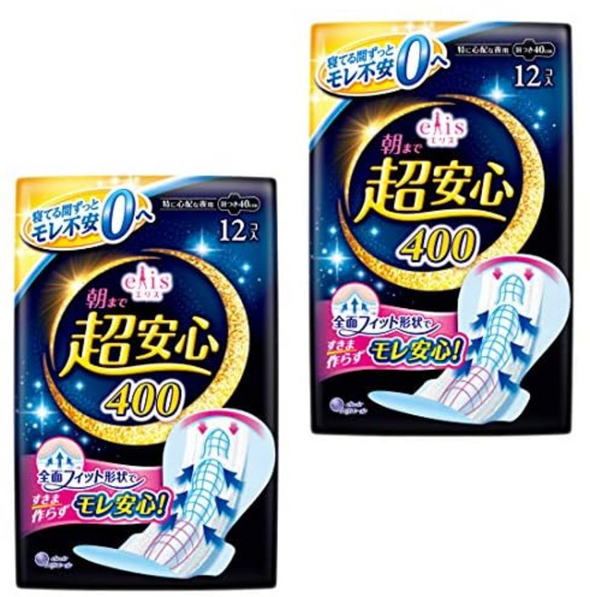에리스 아침까지 초안심 400마리 40cm (특히 걱정되는 밤) 24매(12매입×2팩) 대량 구매