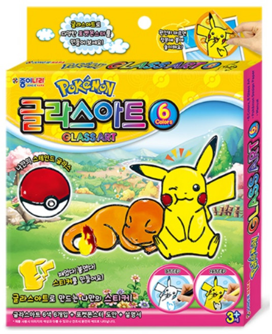 종이나라 포켓몬 글라스아트 10.5ml x 6색, 혼합색상, 1세트
