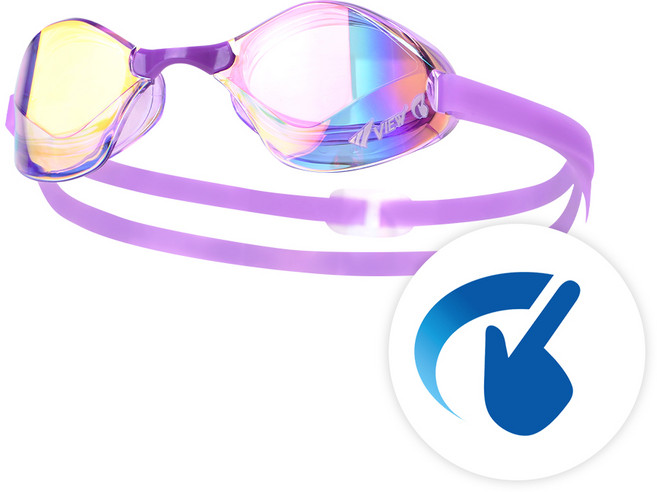 뷰 블레이드F 스와이프 노패킹 미러 수경 V122SAM LVSHD 성인용 수경/물안경, 1개