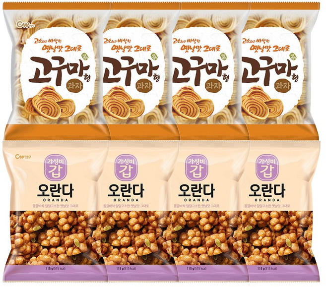 청우식품 고구마형과자 2개+오란다 2개, 2세트, 235g