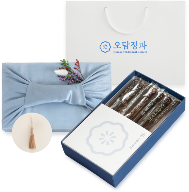 도라지정과 한과 선물세트(고급보자기+노리개포함) 오담정과 상견례 답례품 부모님선물, 500g, 1박스