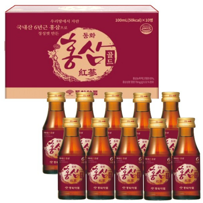 부채표 홍삼골드 100mlX10병 홍삼, 100ml, 10개