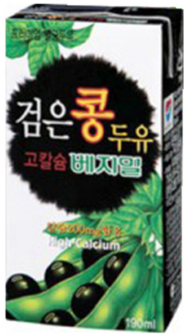 베지밀 검은콩 두유 고칼슘, 190ml, 48개