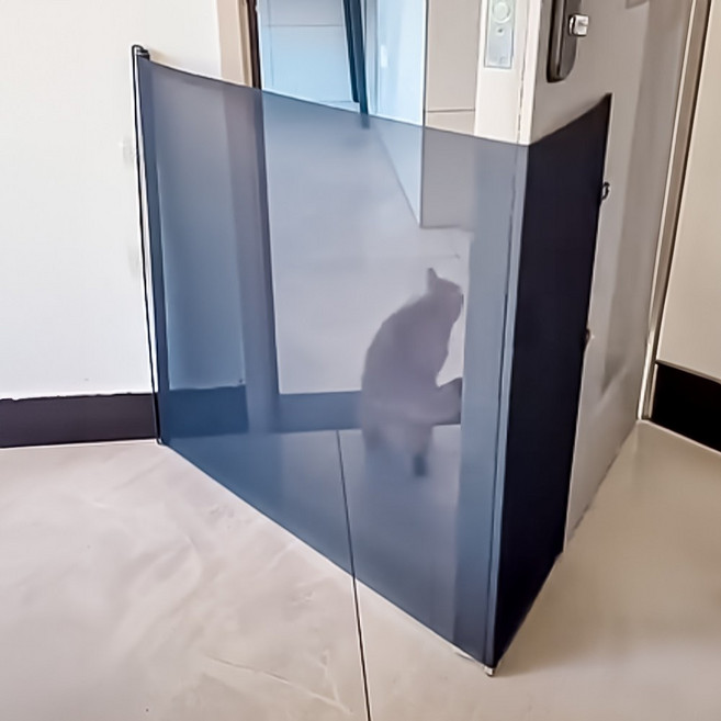 HK sell 착펫 무타공 반자동 롤스크린형 메쉬 강아지 안전문 가림막, 1개