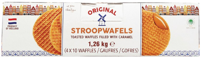 르 시크 파티시에 오리지널 스트룹와플 31.5g 코스트코 대용량 개별포장 홈카페 사무실 캠핑 티타임 카라멜 와플 간식, 40개