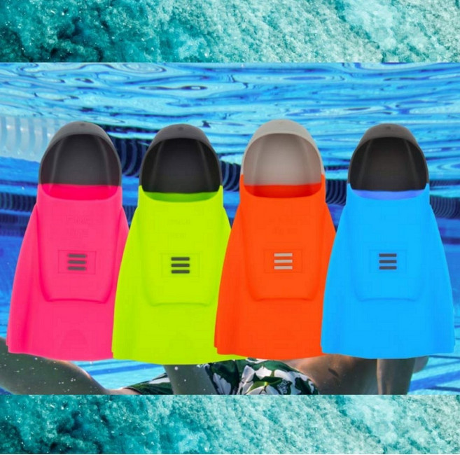 [DMC] 실리콘 하이드로 오리지널 숏핀 수영 강습 초보 어린이 오리발, ORG