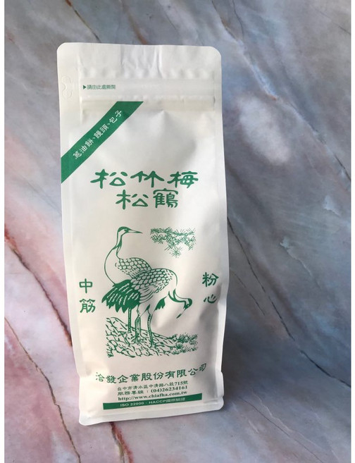 糖軒町 洽發松鶴中筋粉1kg 麵點製作 饅頭 包子 麵條 家庭烘焙, 1kg, 1個