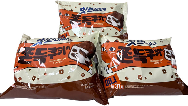 오리온 핫브레이크 쫀득쿠키바, 3개, 352g