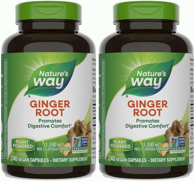 네이쳐스웨이 생강 뿌리 1100mg 베지테리안 캡슐, 240정, 2개 - 쿠팡